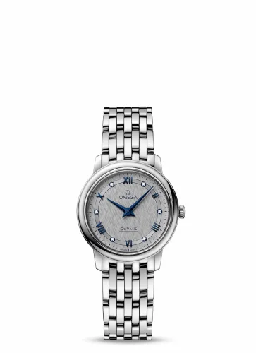 Omega De Ville Prestige Quartz 27.4 Stainless Steel / Vintage Grey Silk / Bracelet 424.10.27.60.56.002 (42410276056002)
